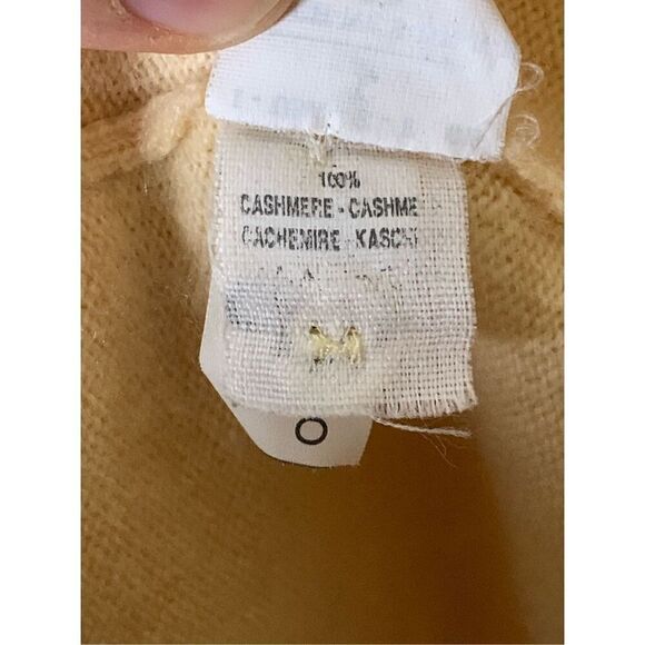 Brunello Cucinelli 100% cashmere cardigan sweater pale yellow women's size large - Picture 5 of 6